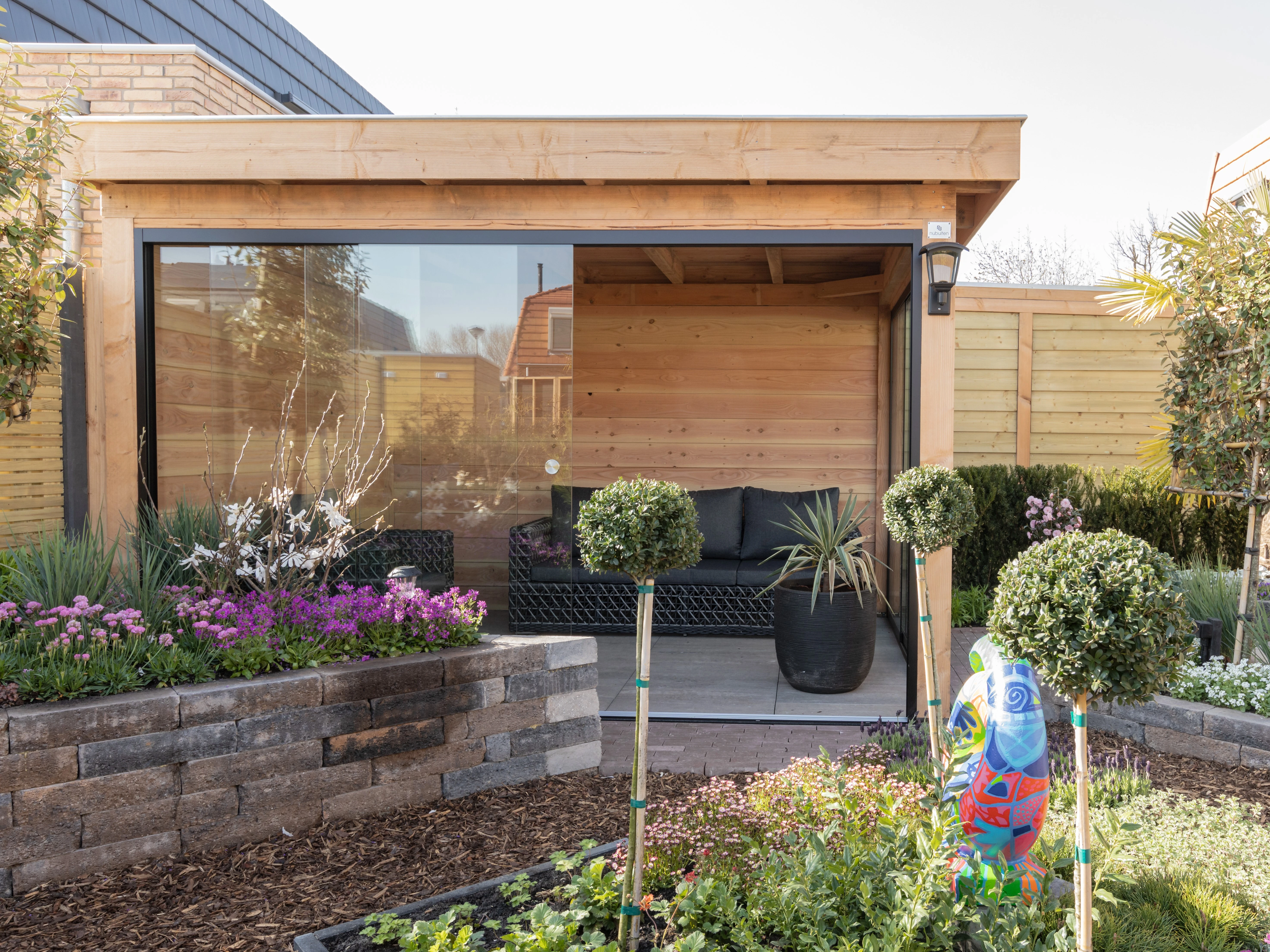 Douglas overkapping, 900 x 300, met schuur en achterwand, Westwood Holland - Afbeelding 10